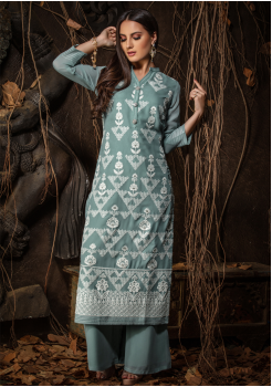 Grey Color Designer Georgette Kurti